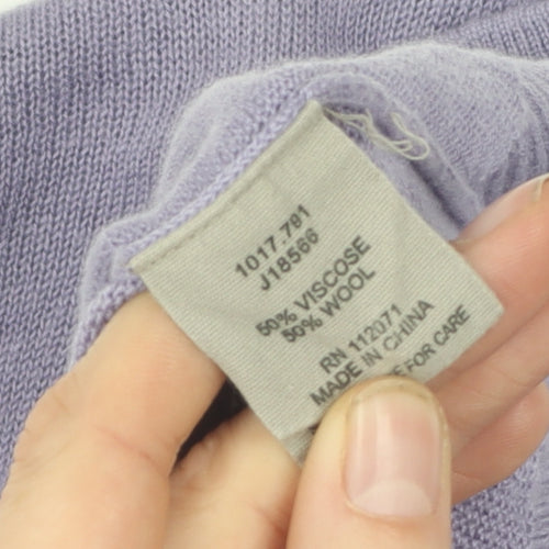 Jigsaw Women's Purple Knit V-Neck Top, M, Excellent