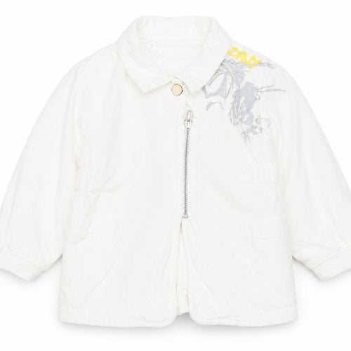 DKNY White Unisex Baby Full Zip Jumper, 9-12 Months