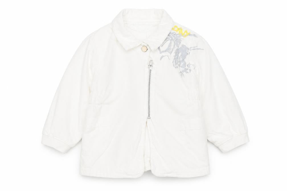 DKNY White Unisex Baby Full Zip Jumper, 9-12 Months