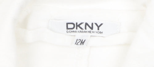 DKNY White Unisex Baby Full Zip Jumper, 9-12 Months