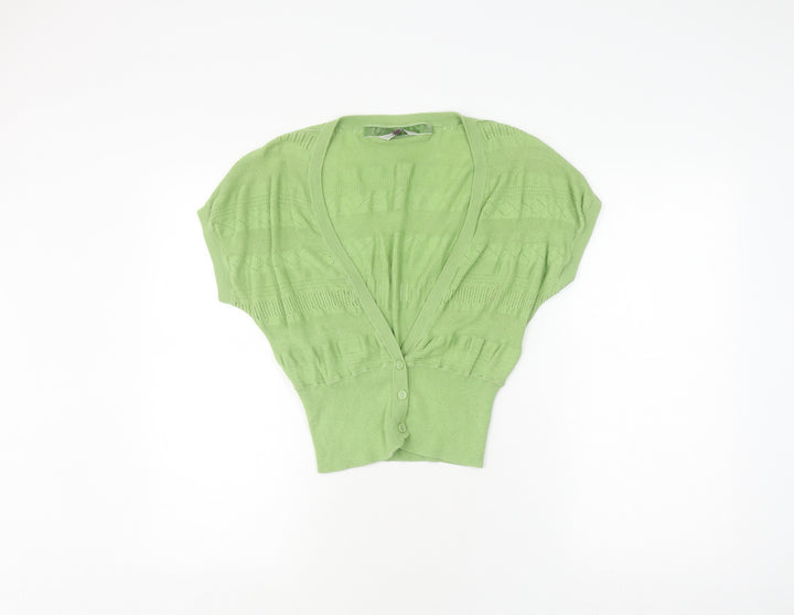 Fat Face Women's Green Cropped Knit Blouse Size 10