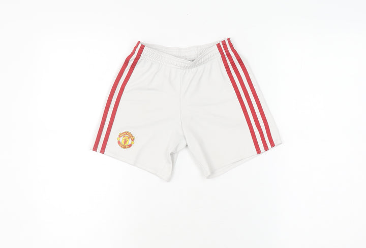 Adidas Boys' White Manchester United Athletic Shorts 5-6 Years