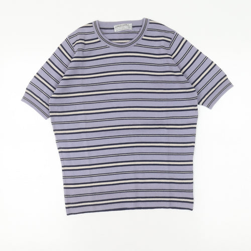 Jaeger Women's Multicoloured Wool Striped T-Shirt, Size 12