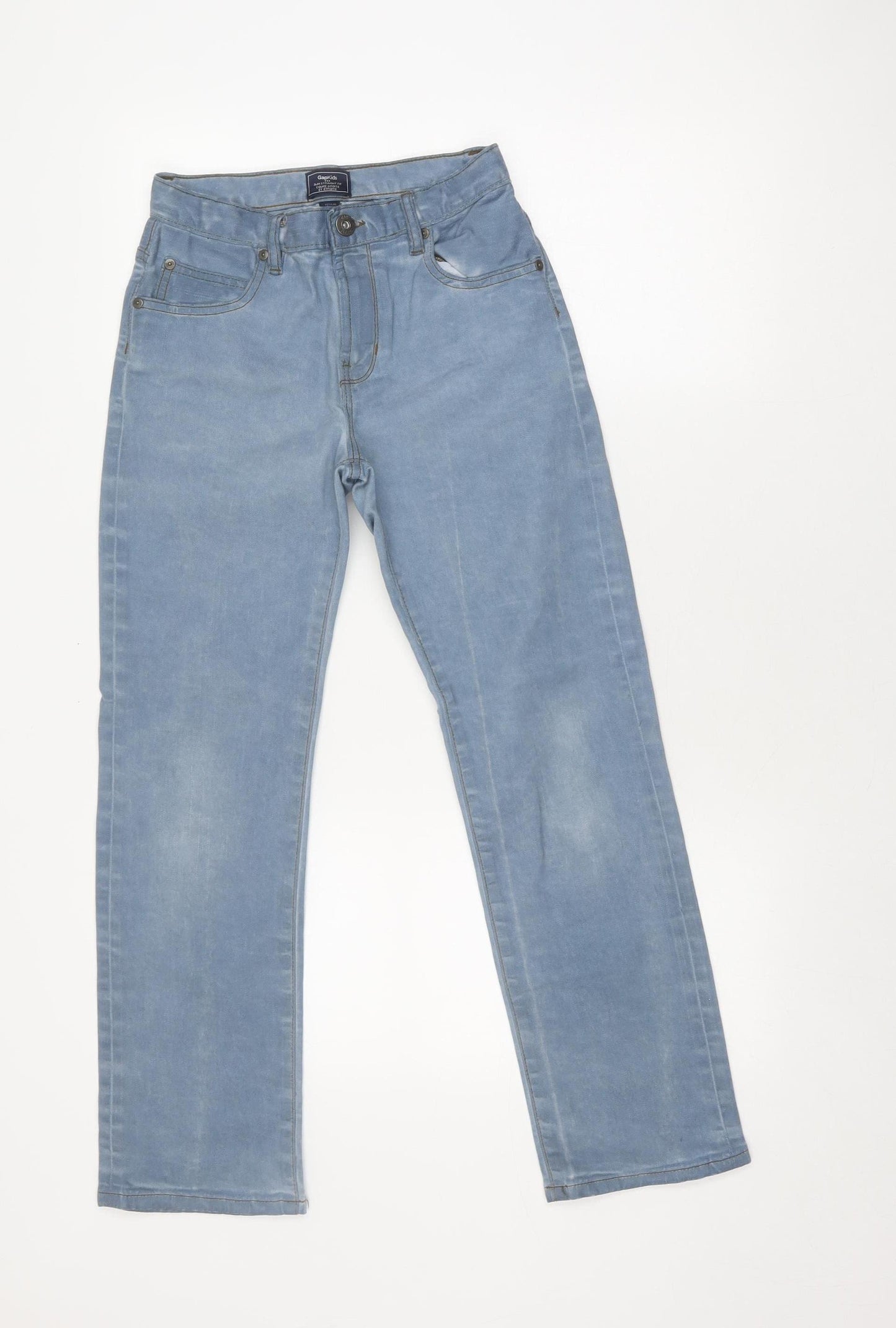 Gap Girls Blue Straight Jeans, 12 Years, Light Wash