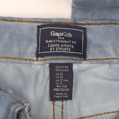 Gap Girls Blue Straight Jeans, 12 Years, Light Wash