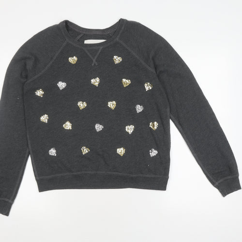Abercrombie & Fitch Girls Black Sequin Pullover Sweatshirt Size L