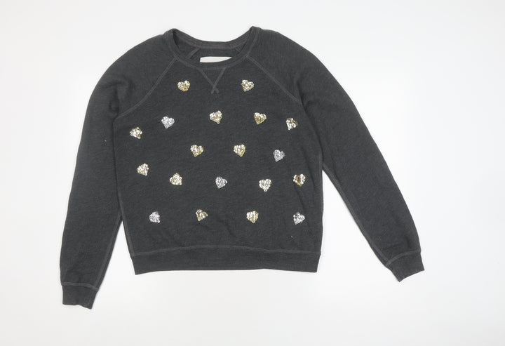 Abercrombie & Fitch Girls Black Sequin Pullover Sweatshirt Size L