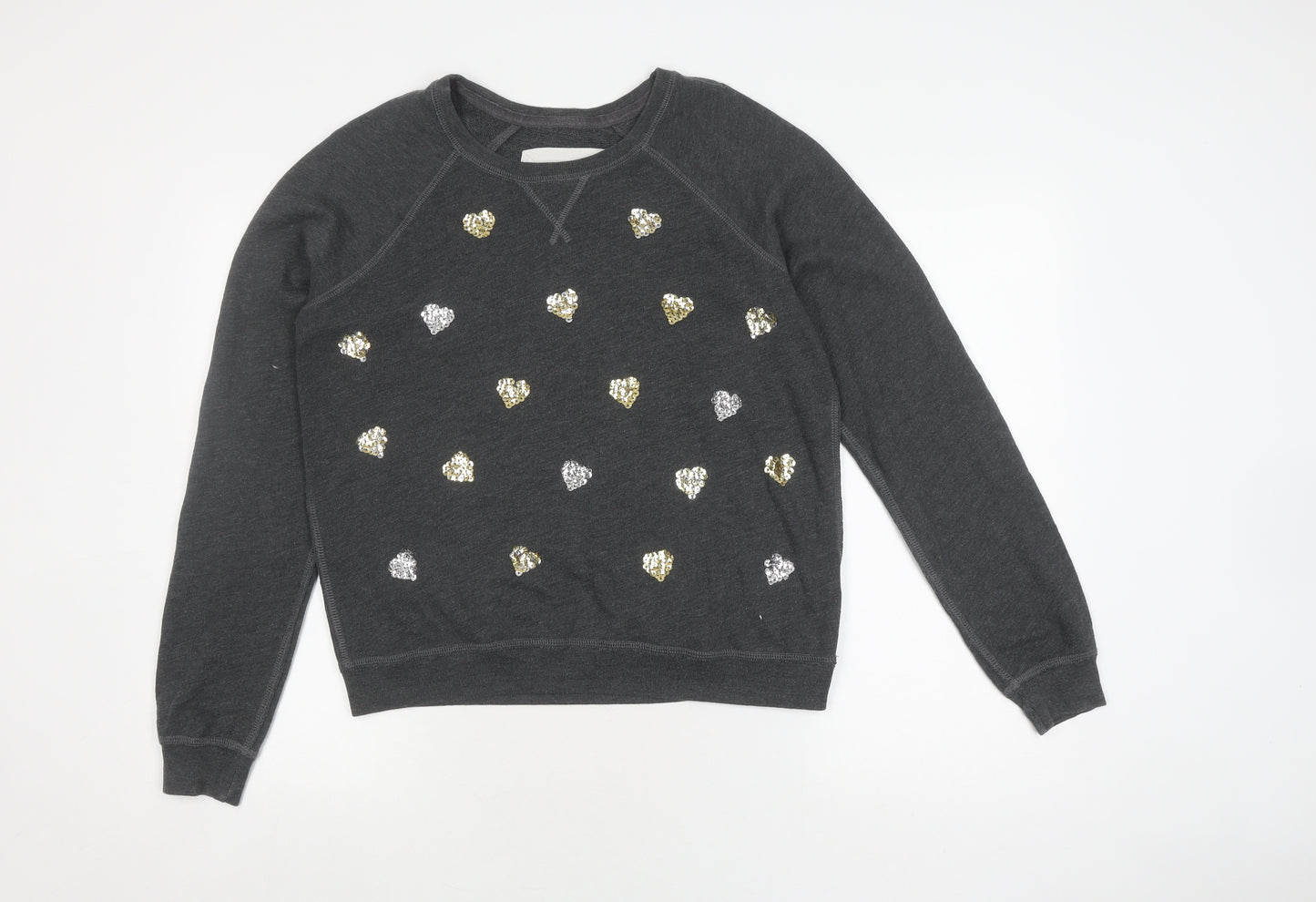 Abercrombie & Fitch Girls Black Sequin Pullover Sweatshirt Size L
