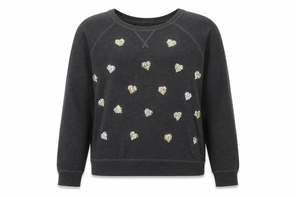 Abercrombie & Fitch Girls Black Sequin Pullover Sweatshirt Size L