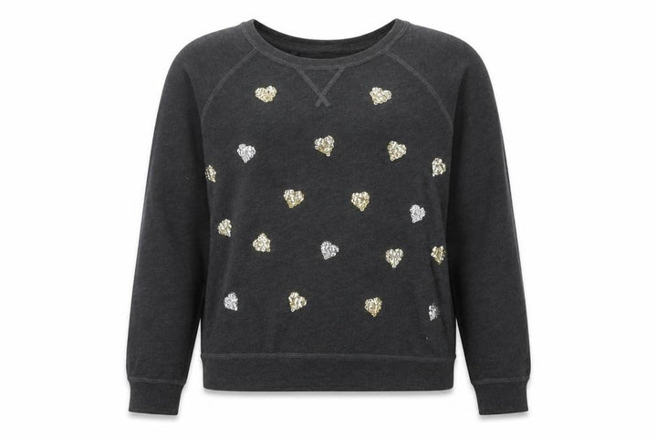 Abercrombie & Fitch Girls Black Sequin Pullover Sweatshirt Size L