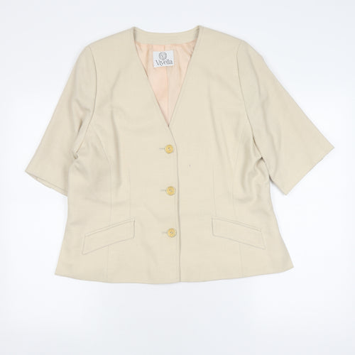 Viyella Women's Beige Suit Jacket, Size 14