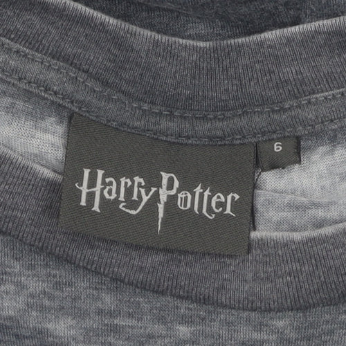 Harry Potter Grey T-Shirt, Size 6, Unisex Casual Tee