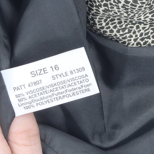 Windsmoor Women's Grey Animal Print Coat Size 16