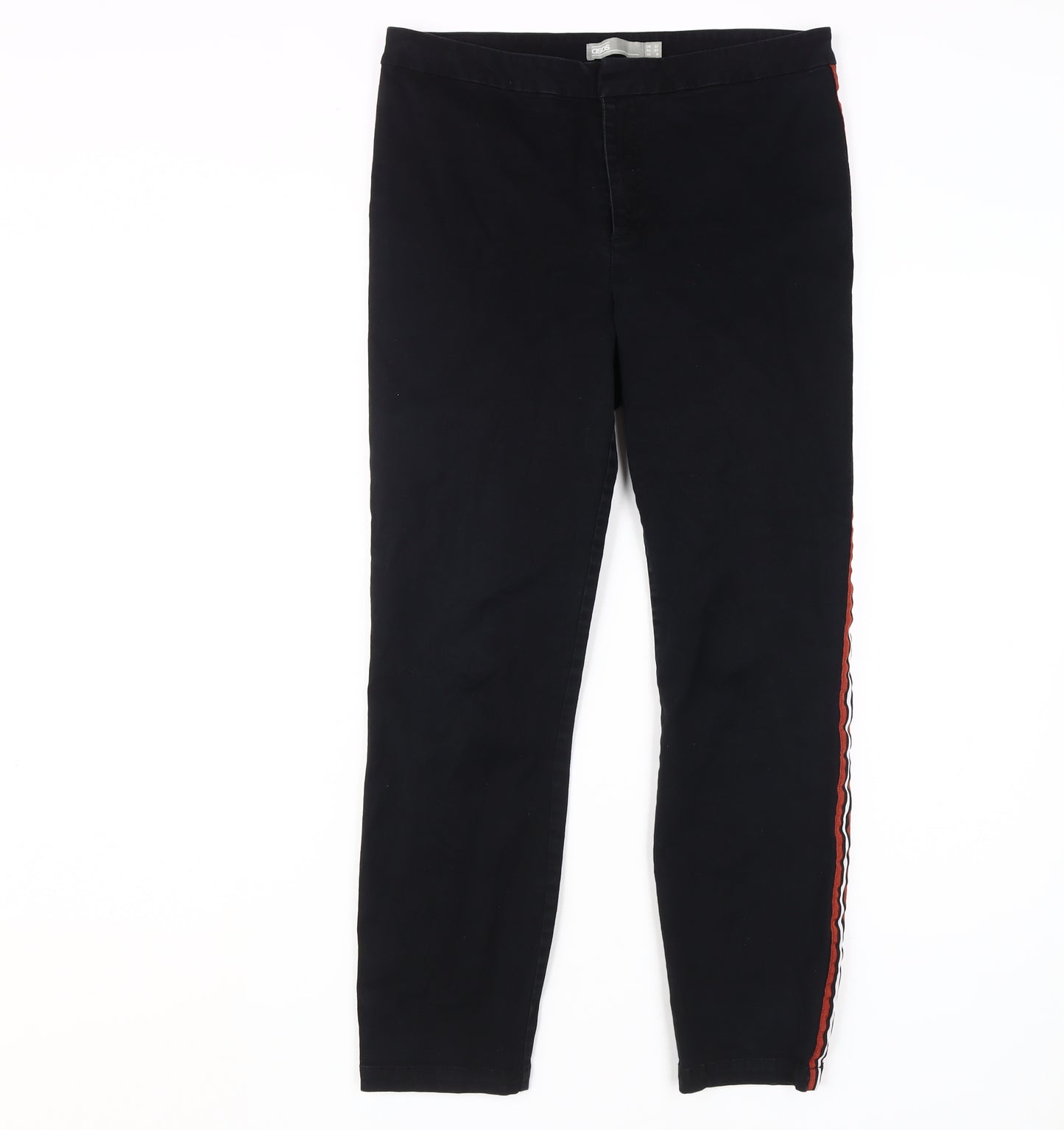 ASOS Women's Black Skinny Jeans Size 12 with Stripes