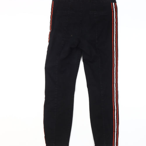 ASOS Women's Black Skinny Jeans Size 12 with Stripes