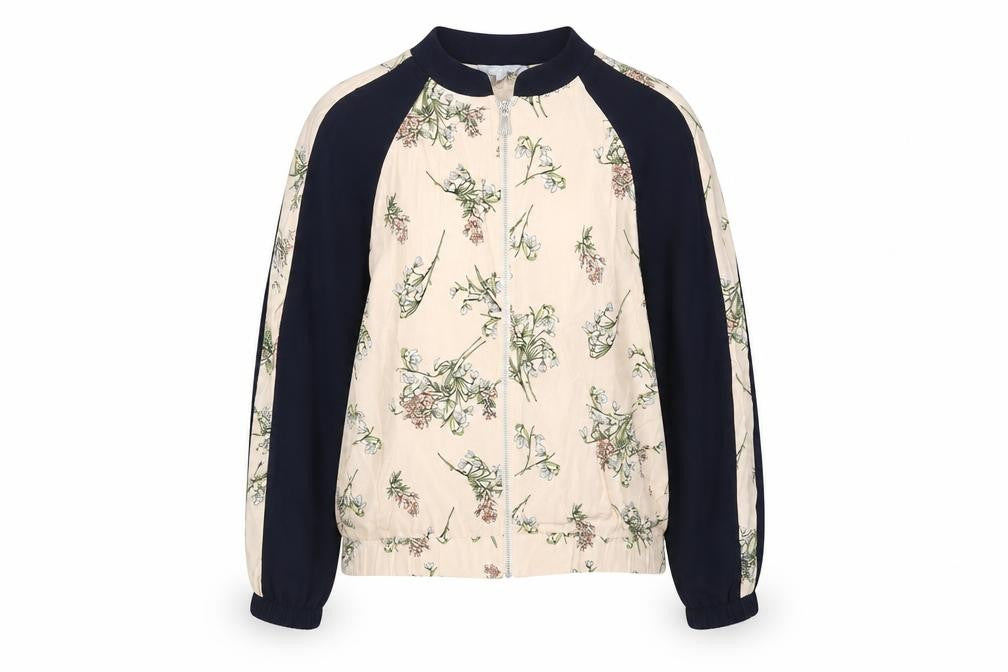 Front view of Red Herring Women's Floral Bomber Jacket, size 16