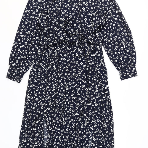 Marks and Spencer Women's Blue Floral Shirt Dress Size 20