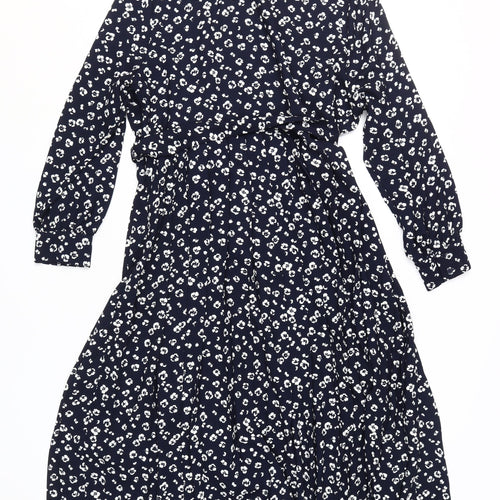 Marks and Spencer Women's Blue Floral Shirt Dress Size 20
