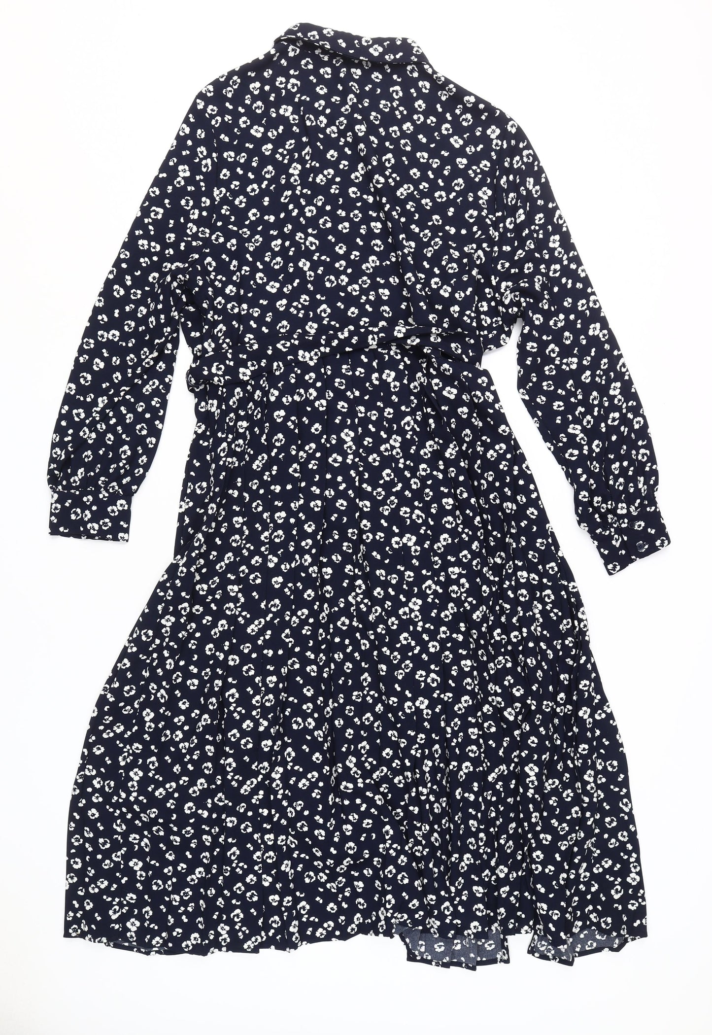 Marks and Spencer Women's Blue Floral Shirt Dress Size 20