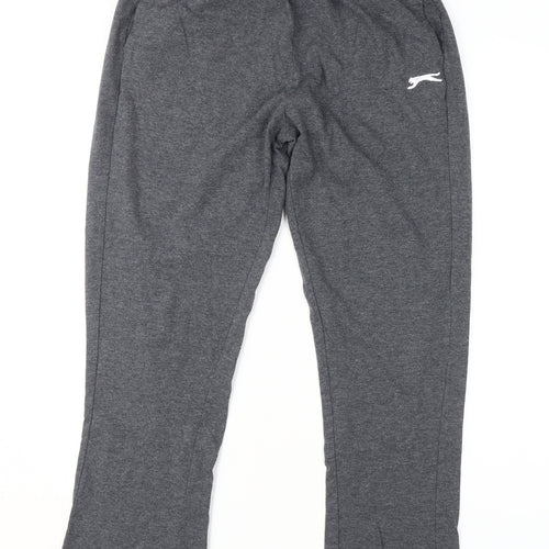Slazenger Men's Grey Sweatpants Size S - Regular Fit Elastic Waist