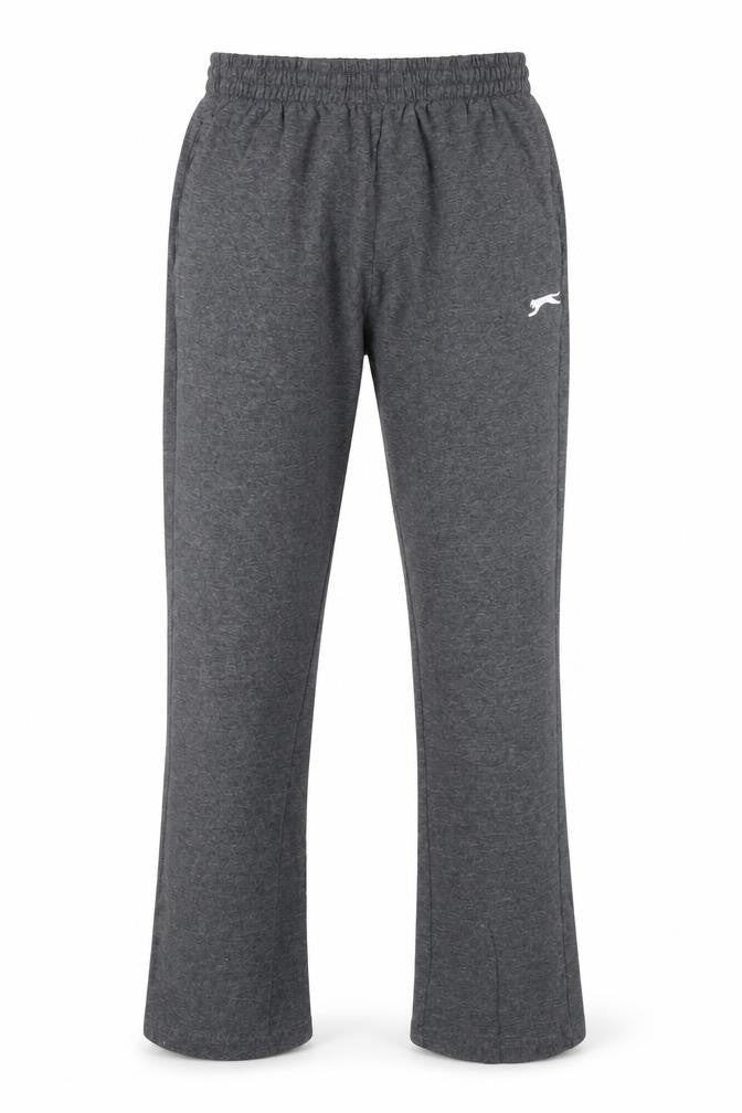 Front view of Slazenger Men's Grey Sweatpants, size S, - Regular Fit Elastic Waist