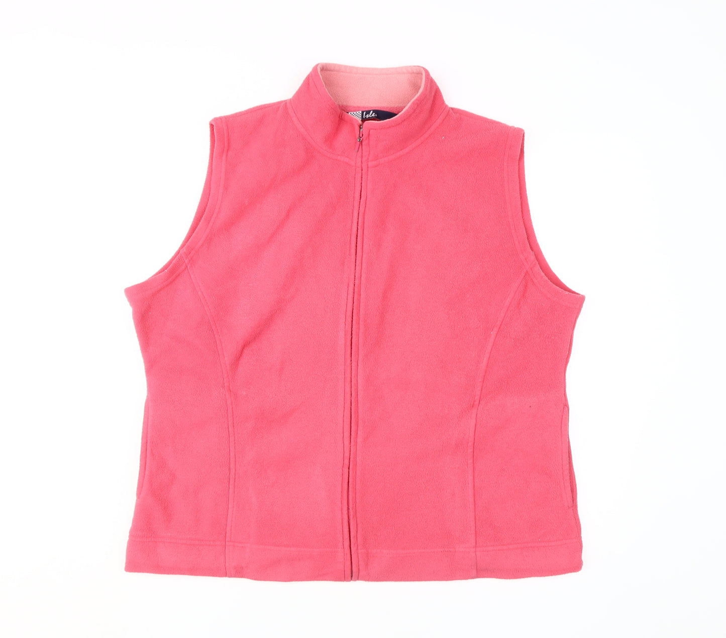 Isle Women's Pink XL Fleece Waistcoat with Zip Closure