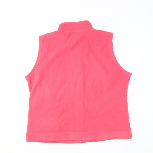Isle Women's Pink XL Fleece Waistcoat with Zip Closure