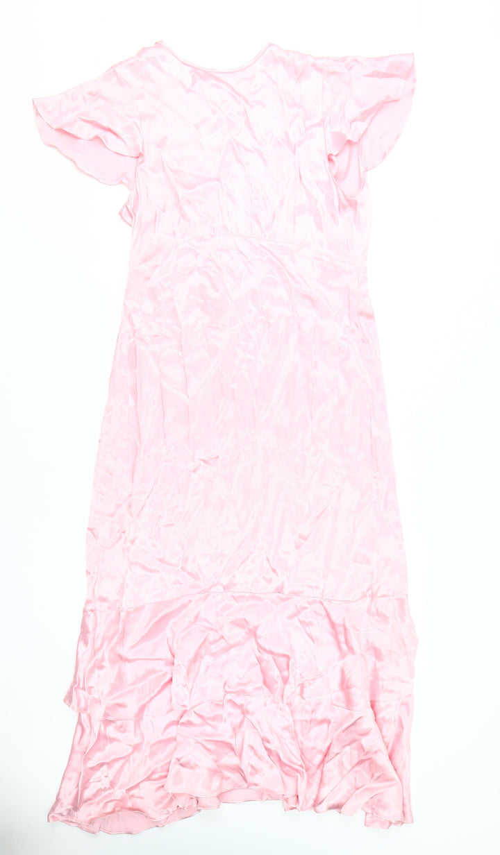 River Island Women’s Pink Fit & Flare Dress Size 14