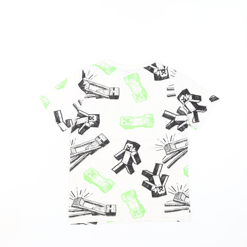 Minecraft Boys White Graphic Print T-Shirt 8 Years