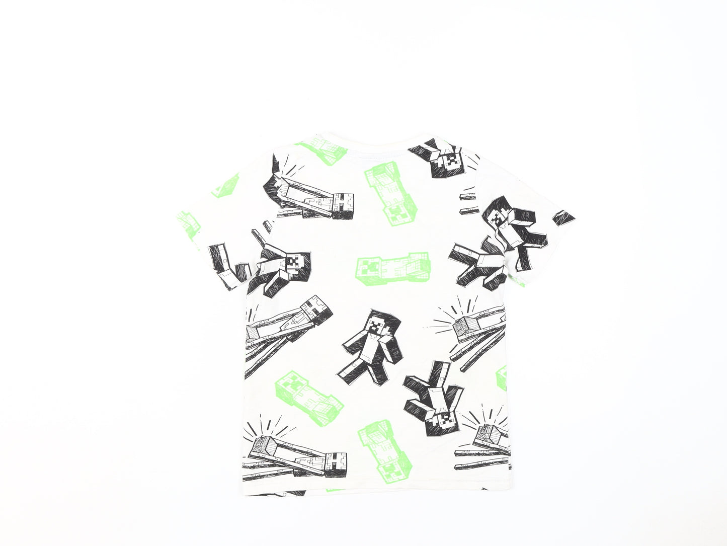 Minecraft Boys White Graphic Print T-Shirt 8 Years