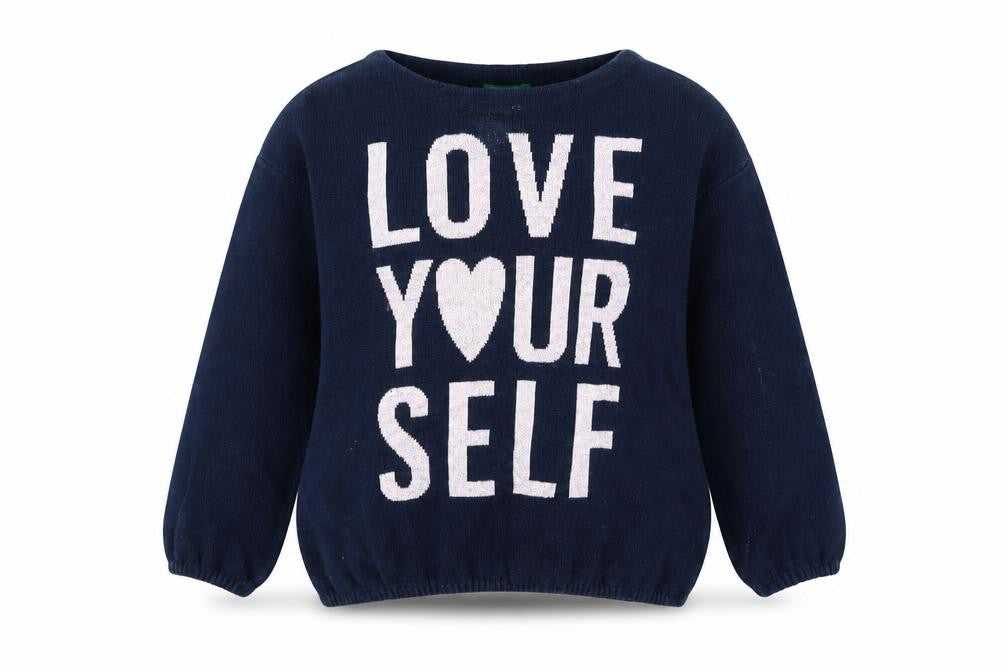 United Colors of Benetton Girls Blue Jumper 4-5 Years