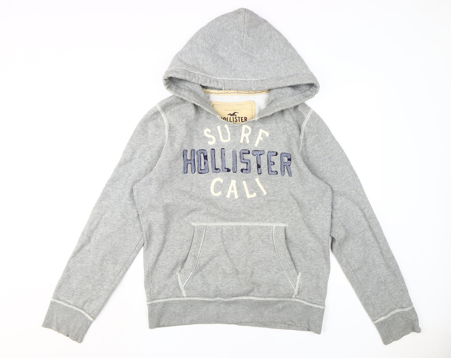 Hollister Men's Grey Pullover Hoodie, Size M