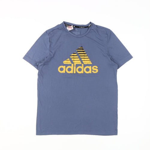Adidas Boys Blue Graphic T-Shirt, Size L, Active Sportswear