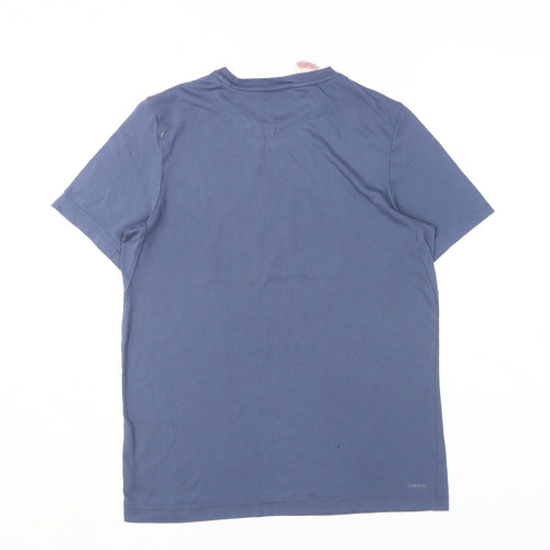 Adidas Boys Blue Graphic T-Shirt, Size L, Active Sportswear
