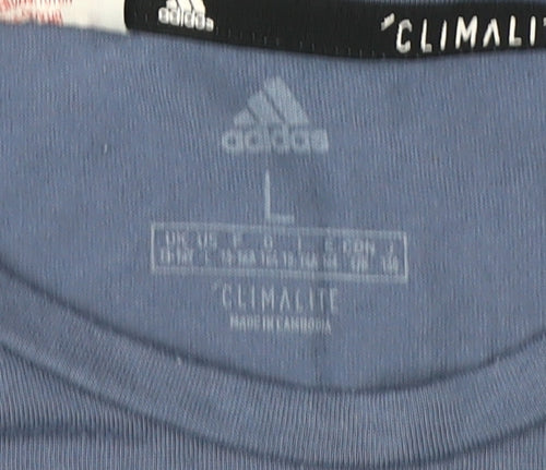 Adidas Boys Blue Graphic T-Shirt, Size L, Active Sportswear