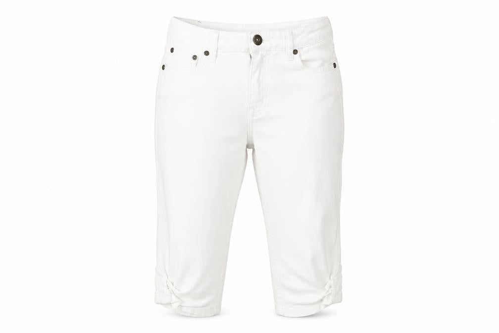 Front view of Arizona Women's White Capri Jeans, size 14