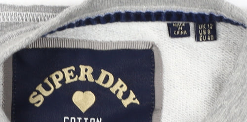 Superdry Women's Grey Pullover Sweatshirt Size 12