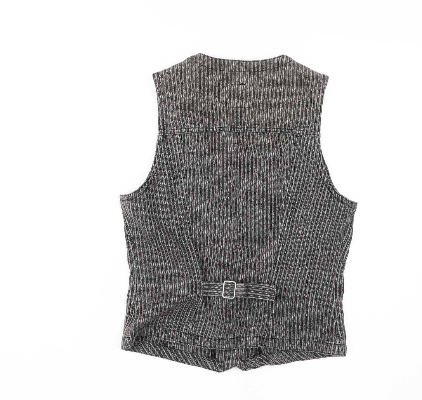GAP Unisex Adults Black Striped Button-Up Vest M