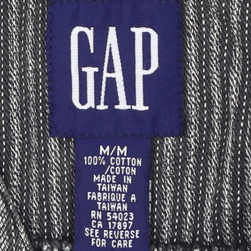 GAP Unisex Adults Black Striped Button-Up Vest M