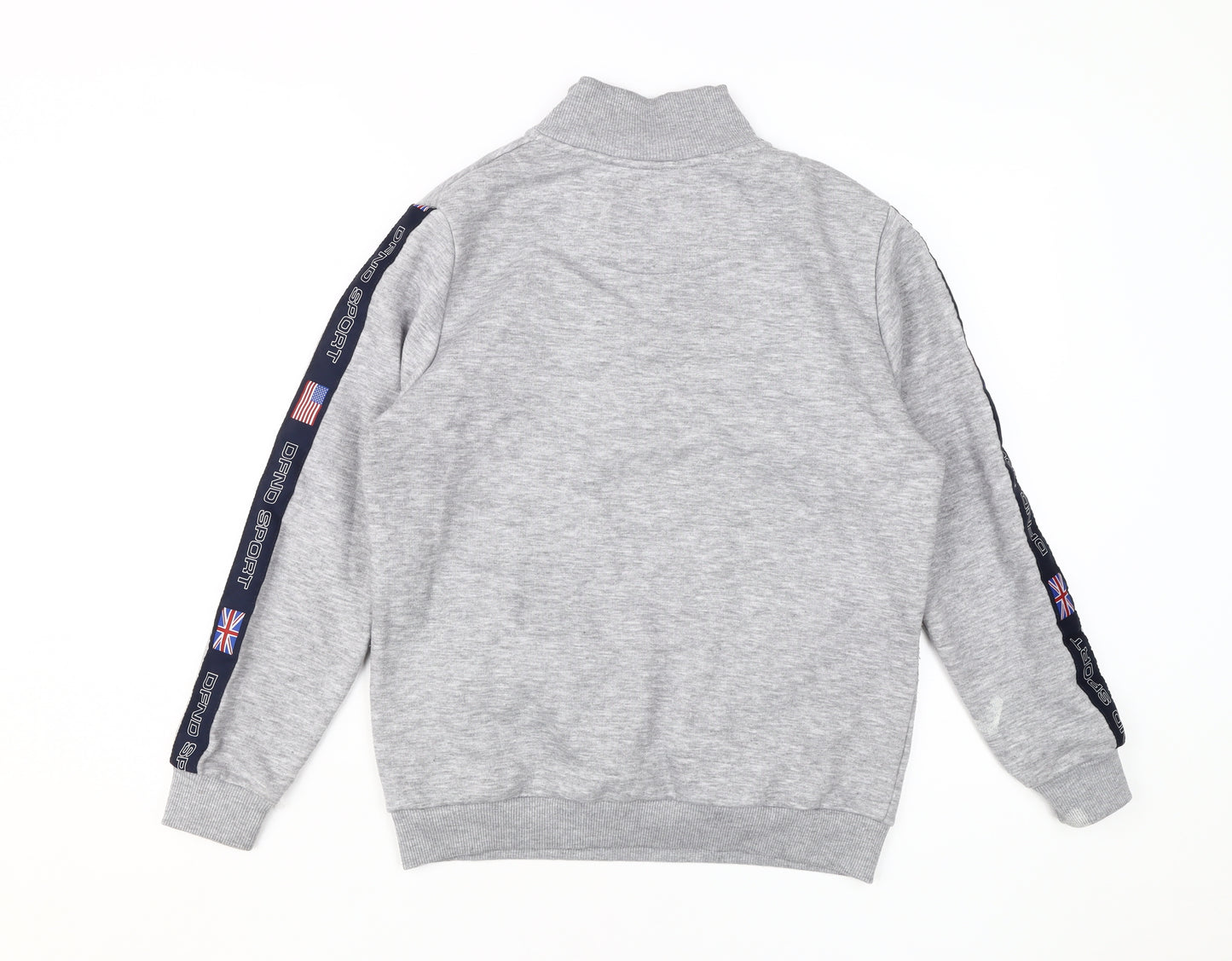 DFND Boys Grey Henley Sweatshirt, 13 Years, 1/2 Zip, Logo