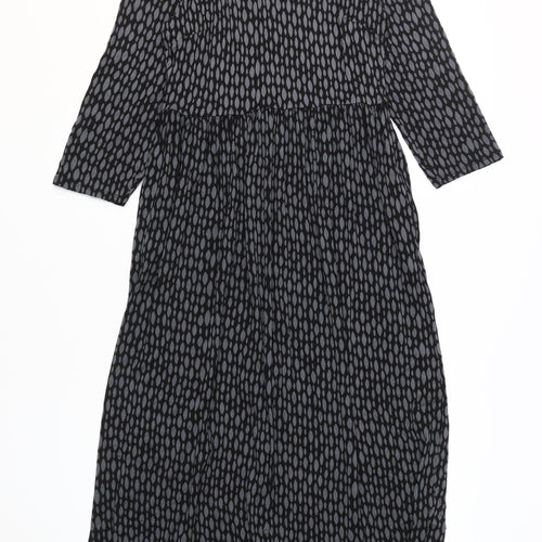 Roman Women Black Geometric Long Sleeve Dress - Size 12