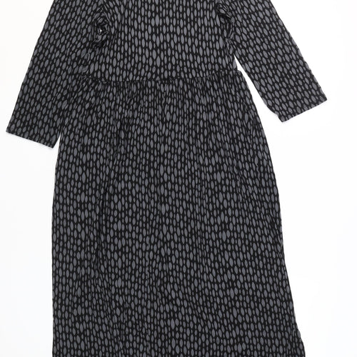 Roman Women Black Geometric Long Sleeve Dress - Size 12