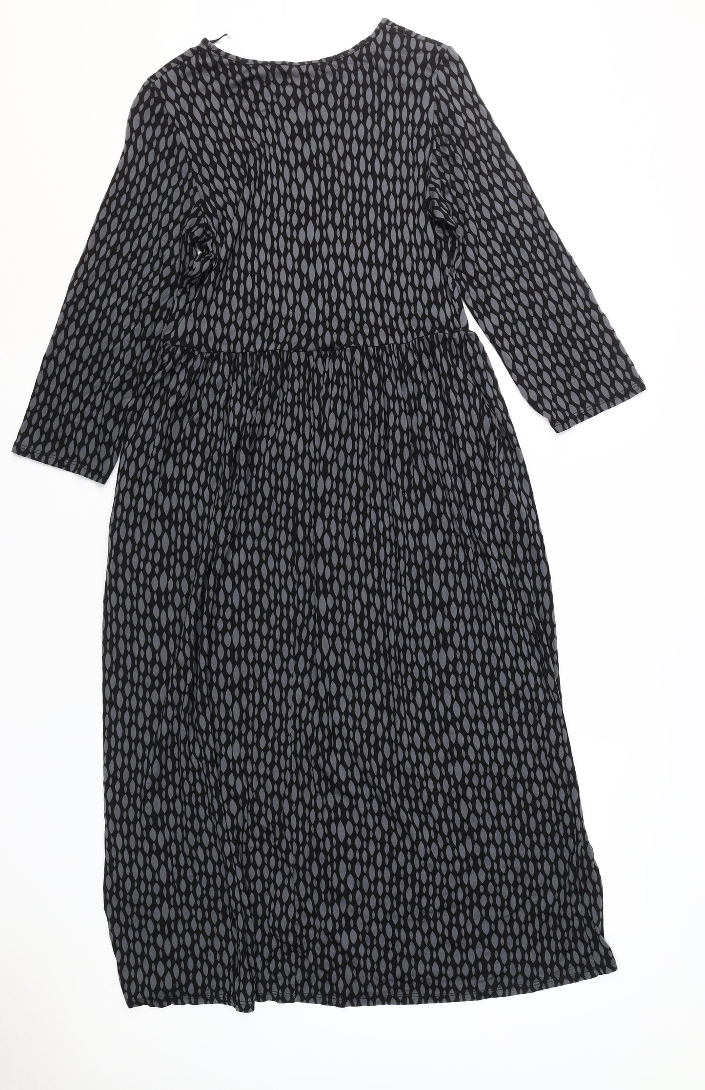 Roman Women Black Geometric Long Sleeve Dress - Size 12