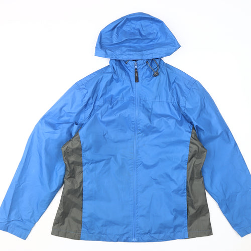 Koko Pink Women's Blue Hooded Rain Coat Size 18