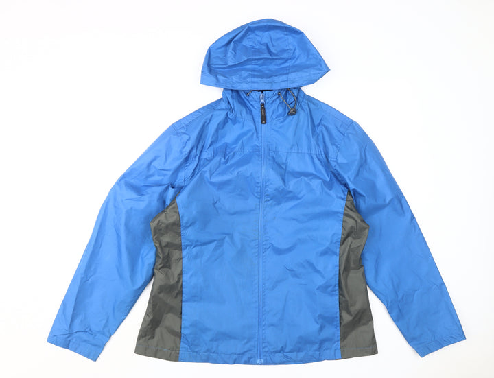 Koko Pink Women's Blue Hooded Rain Coat Size 18
