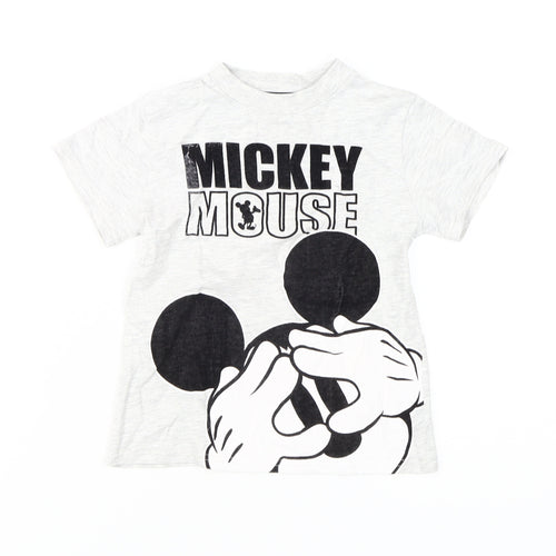 Disney Boys Grey Mickey Mouse T-Shirt 3-4 Years