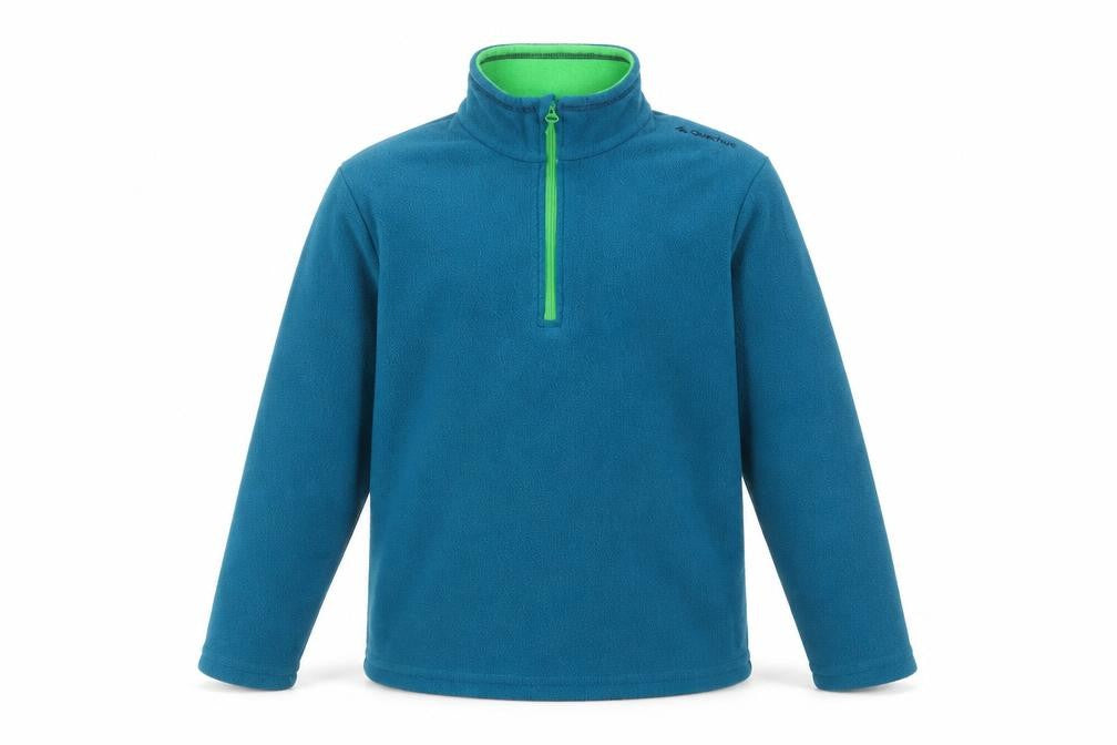 Front view of Decathlon boys’ blue fleece pullover sweatshirt 14 years