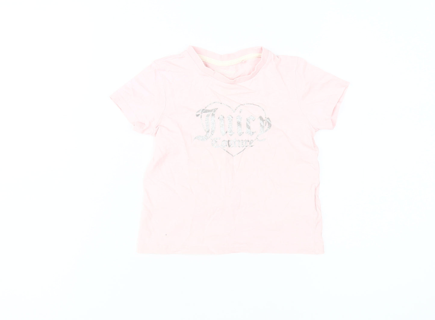 Juicy Couture Girls Pink Glitter Graphic Short Sleeve T-Shirt 2T