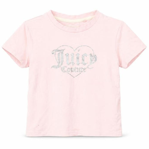 Juicy Couture Girls Pink Glitter Graphic Short Sleeve T-Shirt 2T