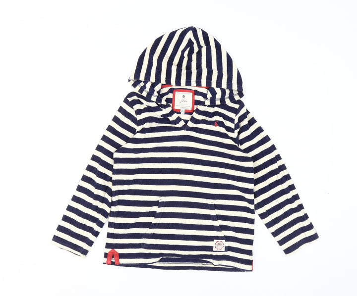 Joules Girls Blue Striped Pullover Hoodie 9-10 Years